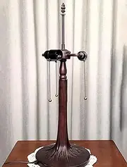 Tiffany Table Lamp Base Replacement Only, Zinc Alloy Lamp Holder with 3 Lights, Pole Height 25 Inch Desk Lights Base for 16 Inch Tiffany Style Stained Glass Lampshades KeYJ