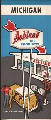 1963 Ashland Road Map: Michigan NOS