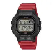 CASIO WS-1400H-4A Red Resin Band Unisex Digital Sport Style Watch | Large Displa