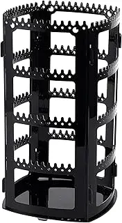 Sooyee 360 Rotating Earring Holder and Jewelry Organizer, 4 Tiers Jewelry Rack Display Classic Stand, 156 Holes and 160 Grooves for Necklaces Earrings Piercings, Black