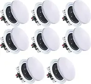 Vaiyer Set of 8 5.25 Inch 8 Ohm 175 Watts Ceiling Speakers, Flush Mount in-Wall in-Ceiling 2-Way Mid Bass Woofer Speakers with Titanium Dome Tweeter - Perfect for Home, Office
