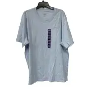 Champion S/S Classic Letter Logo Crewneck T-Shirt Blue Trance Size XXL New