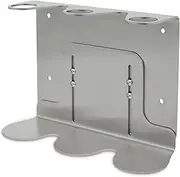 Kuishi Wall-Mounted Bottle Dispenser Holder Bracket in Brushed Nickle, Silver, and Soap Bottle Brackets, for Bathroom and Kitchen (Triple)