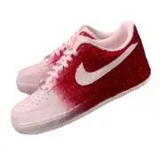 Custom Nike Air Force 1 Sneakers Glitter / Handmade / Red Sparkle Shoes / Prom