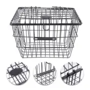 Bike Baskets for Adult Bikes with Lid on Rear Bicycle Storage Container Man