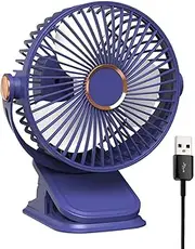 YOBOKO USB Charging Multifunction Desktop Fan Quiet Mini Portable Clip Fan 360° Rotation Hanging Ceiling Fan Strong Wind Small Cooling Fan for Bed Office Camping (Blue)