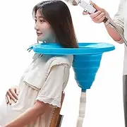 Portable Shampoo Bowl, Foldable Shampooing Tub Bowl for Elderly, with Drain Hose, Household Hair Wash Accessories for Bathroom, Shower Room, College Dorm