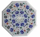 3'x3' Marble Dining Table Top Side Table Mosaic Pietra Dura Home Interior Decor