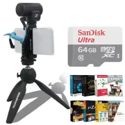 Sennheiser Pro MKE 200 Mobile Kit Mic, Smartphone Clamp, Tabletop Tripod Bundle