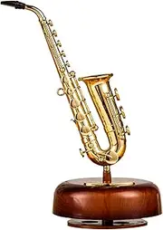 Saxophone Music Box Classical Wind Up Musicbox Twirling Music Box Rotating Base Woodwind Instrument ature Artware Christmas Birt ay Valentine's Day M 's Day Father's Day