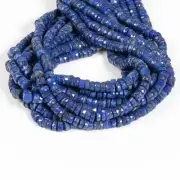 Blue Lapis Lazuli Natural Gemstone Heishi Disc Tyre Faceted Beads 8mm 16" Long