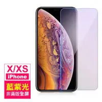 在飛比找momo購物網優惠-iPhone X XS 高清藍紫光非滿版9H玻璃鋼化膜手機保