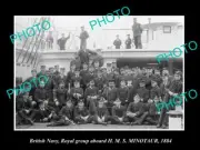 OLD 8x6 HISTORIC PHOTO BRITISH NAVY THE HMS MINOTAUR ROYAL GROUP c1884
