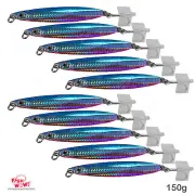 10pcs 150g colt sniper Fishing Vertical jig 5.25oz MUSTAD Treble Hook Blue Pink