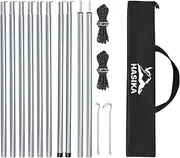 Hasika 2 Person Portable Camping & Beach Tent Poles, Set of 8, Silver Gray, 78.8 in, 2.6 lbs