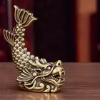 Chinese Feng Shui Decor Brass Statue Chi Wen Tabletop Ornament for Shelf