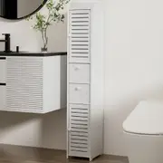 Bathroom Toilet Storage Cabinet Laundry Tallboy Cupboard Slim Corner