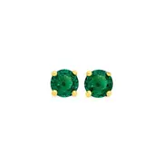 9ct Gold Created Emerald 4mm Stud Earrings in Green