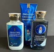 Bath & Body Works Frosted Coconut Snowball 3 pc set Body Lotion Cream Shower Gel