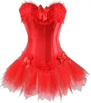 [FAWENLI] Fashion Women'S Corset 2Pcs Sexy Gothic Corsets Dress Women Corsets Shapers Body Intimates Corsets And Bustier