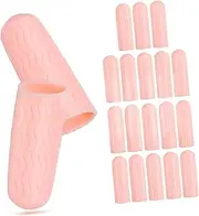 GARVALON Finger Cots for Gaming 10 Pairs of Silicone Finger Covers Protective Sleeves for Cleaning Typing Nail Art