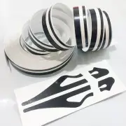 Black 1/2" Vinyl Pinstriping Pin Stripe Double Line Decal Car Tape Sticker (for: Fiat)