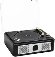 Snblzhef Bluetooth Desktop CD Players for Home Built-in Speakers Rechargeable Headphone Jack Vintage CD Player Brown Black