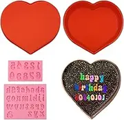 AFUNTA Silicone Cake Molds Non Stick Heart Cake Molds Brownies Pans Letters Numbers Fondant Molds Chocolate Molds for Baking and Cake Decorating 4 Pieces