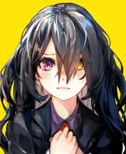 Anime closeup heterochromia black Playmat Gaming Mat