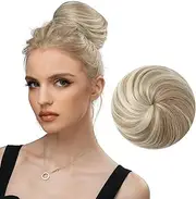 Dirty Blonde Hair Bun Extension Drawstring Ballet Bun Hair Pieces Synthetic Updo Donut Chignon for Women Girls Lady