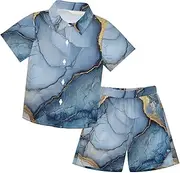 [Caihoyu] Little & Big Boy's Short Sleeve Button Down Shirt & Shorts Set Toddler Kids Baby Boys Infant Little Boy Gift
