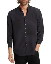 John Varvatos Multi Button Band Collar Shirt