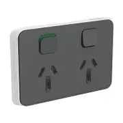 Clipsal Iconic Series Cover Frame - 2 Switches & 2 Sockets - 15 A - Horizontal - Anthracite - 3025/15C-AN