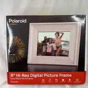 Polaroid 8” Hi-Res Digital Picture Frame Ivory Wood Tone USB, SD, SDHC MMC Card