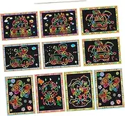 CORHAD 10pcs Scratch Paper Art for Creative DIY Hand Painted Graffiti Coloring Friendly Activity for Parties Educational Play