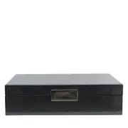 Addison Ross Carbon Fibre Lacquer Box with Silver - Large