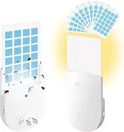 Flying Insect Trap, 2 in 1 Indoor Plug-in Fruit Fly Trap, 2 Trap White and 12 Glue Cards, Fruit Fly Traps for Gnat, Moth, Mosquito, Suitable for Every Part of The Home(White 2 pcs)