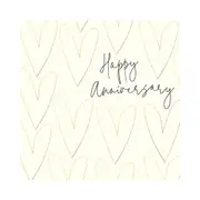 Hammond Gower Piano Happy Anniversary Hearts Card - 15.5x15.5cm