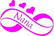 Nana with Hearts 6.5" Wide Pink Vinyl Decal Sticker Car Truck Laptop Notebook Ipad #2002