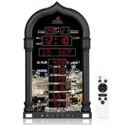 Azan Clock, LED Muslim Prayer Clock, Athan Wall Clock, Read Home/Office/Mosque Digital Azan Clock H Black