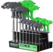 18-Piece T-Handle Allen Key Set, Inch/Metric Long Arm Ball End Hex Key Wrench Se
