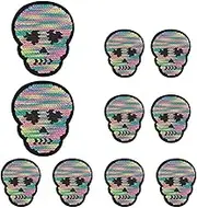 10Pcs/Set Clothes Sequin Colorful Skull Shape Flip Over Clothes Sequins Applique for Bag Clothing DIY
