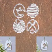 Cutout Eggs Quartet Cutting Dies – Easter Spring Bunnies Leaf Stripes