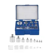 17 Pcs Calibration Weights Set, 10Mg-100G Grams Weights Calibration, Precision Steel Calibration We Silver