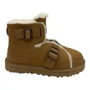 UGG DUNE MINI BUCKLE CHESTNUT SUEDE SHEEPSKIN WOMEN'S BOOTS SIZE US 9