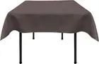 LA Linen Bridal Satin Square Tablecloth, 58 by 58-Inch, Charcoal