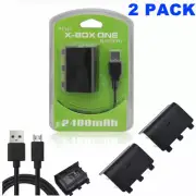 For Xbox One / One S Style Battery 2 Pack Controller Rechargeable +Charger Cable