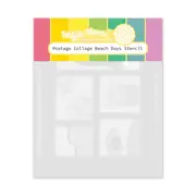 Waffle Flower Postage Collage - Beach Days Stencil