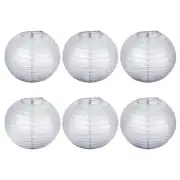 6pcs 10 Inch Folding Hanging Paper Lanterns for Wedding Home Party Silver