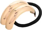 WOONEKY Metal Elastic Hair Ties Headband Geometric Ponytail Clip for Women Hair Cuff Wraps Fastener Bangle Fashion Accessory